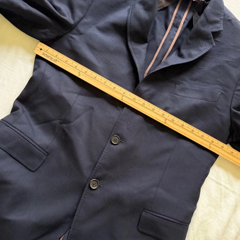Billy Reid Navy Blue 3 Button Blazer Sport Coat Made in Italy Mens Size 40R